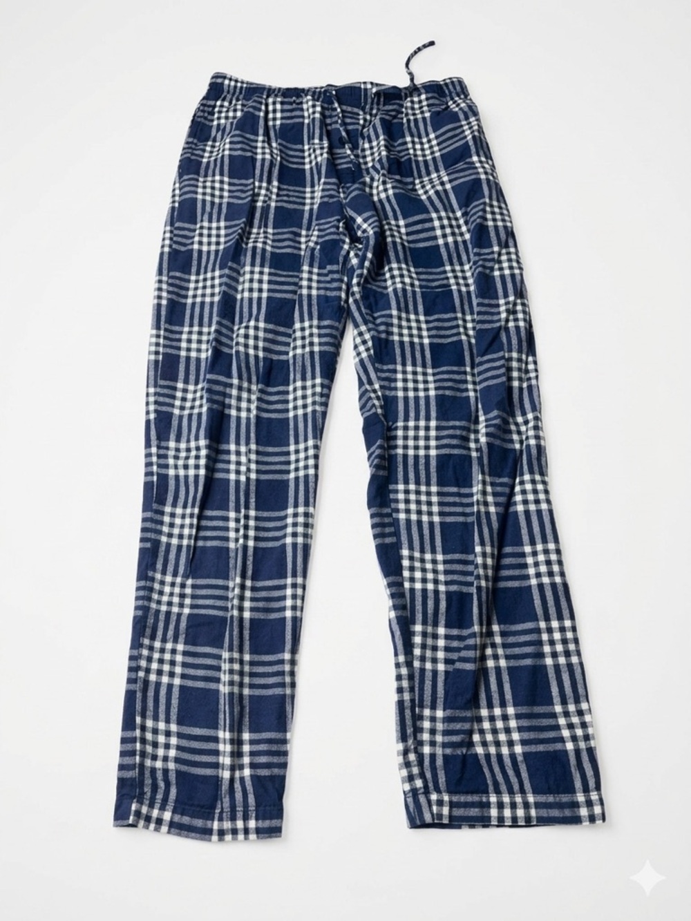 Ben Sherman Men’s Navy Blue & White Plaid Flannel Pajama Pants - Size Medium